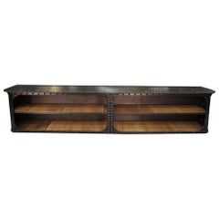 Long Industrial Riveted Iron Low Cabinet, circa 1900