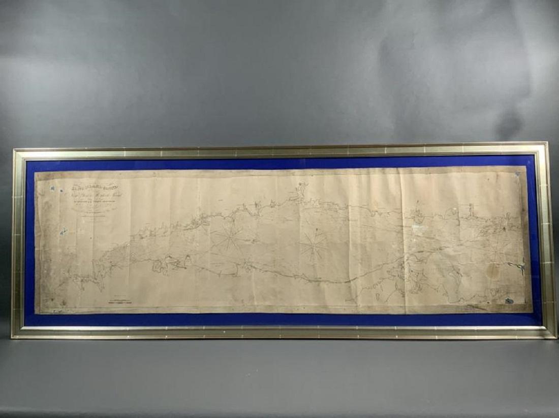 Carte originale rare du Long Island Sound par E + G Blunt de New York, 179 Water St. 