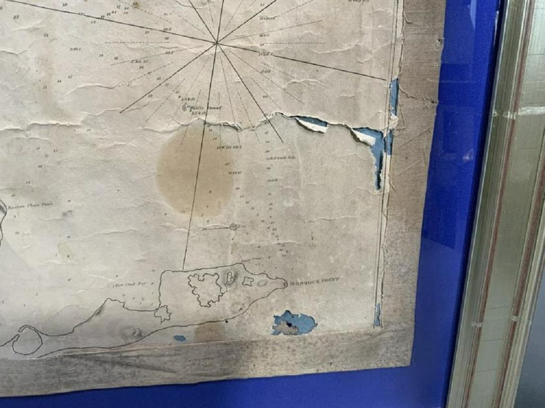 Paper Long Island Chart from 1828 For Sale