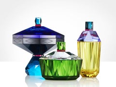 Long Island Crystal Flacon, Handsculpted Contemporary Crystal