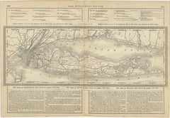 Long Island New York Antique Map c.1888 - The Empire State, Railroads