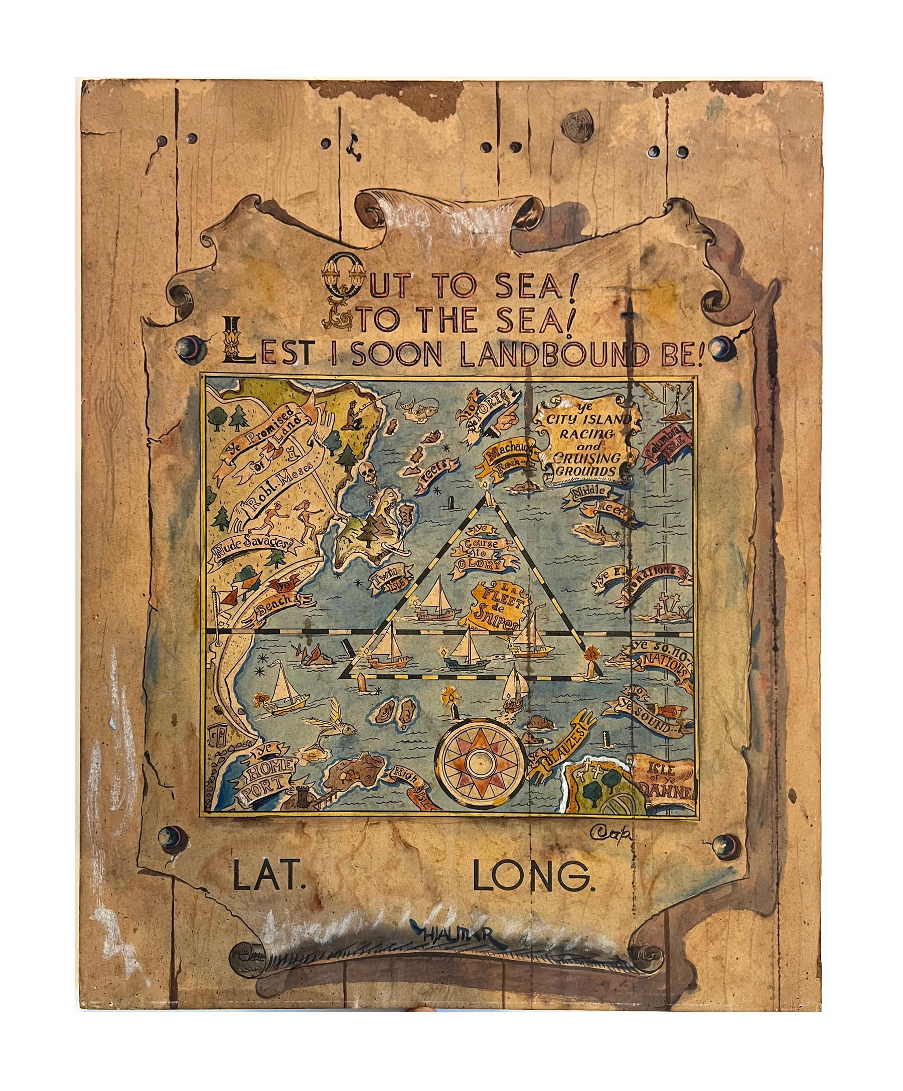 „Long Island Sailing Grounds“ Aquarell von Cappy Hjalmar Amundson (Amerikanische Klassik) im Angebot