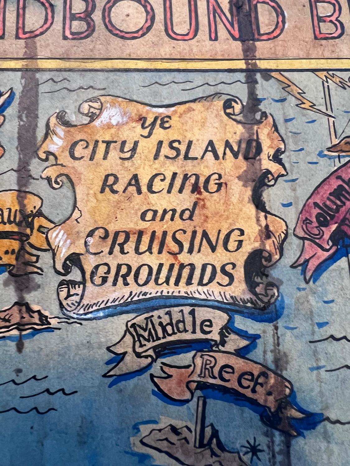 „Long Island Sailing Grounds“ Aquarell von Cappy Hjalmar Amundson (20. Jahrhundert) im Angebot