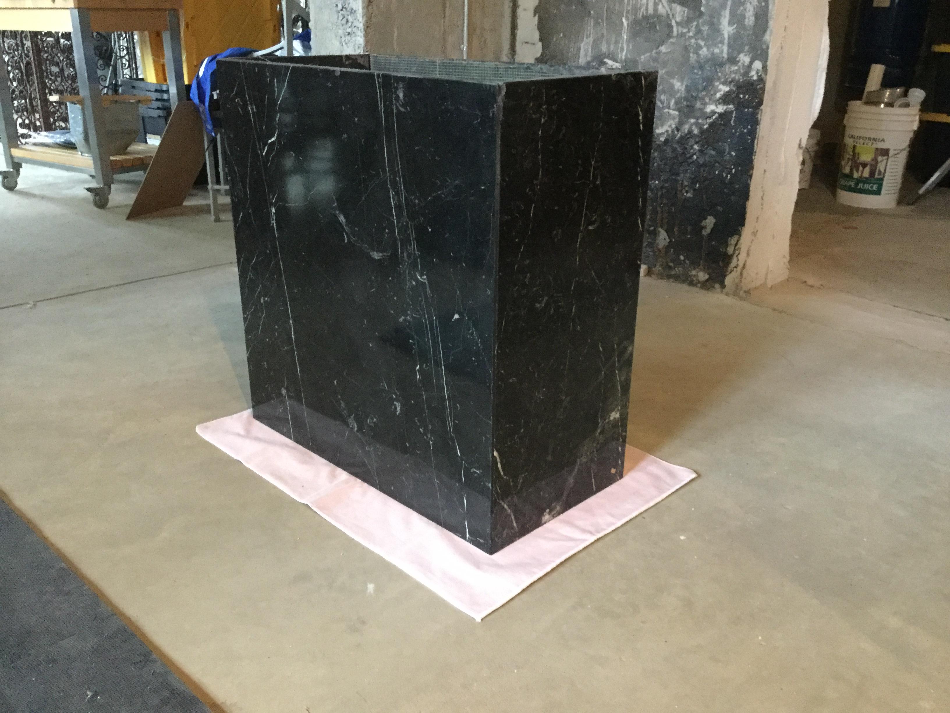 black marble table