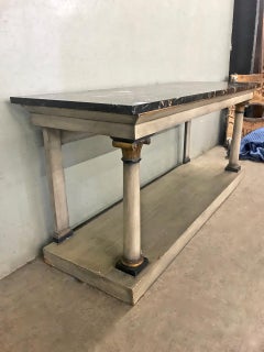 Long Italian Marble-Top Neoclassical Console