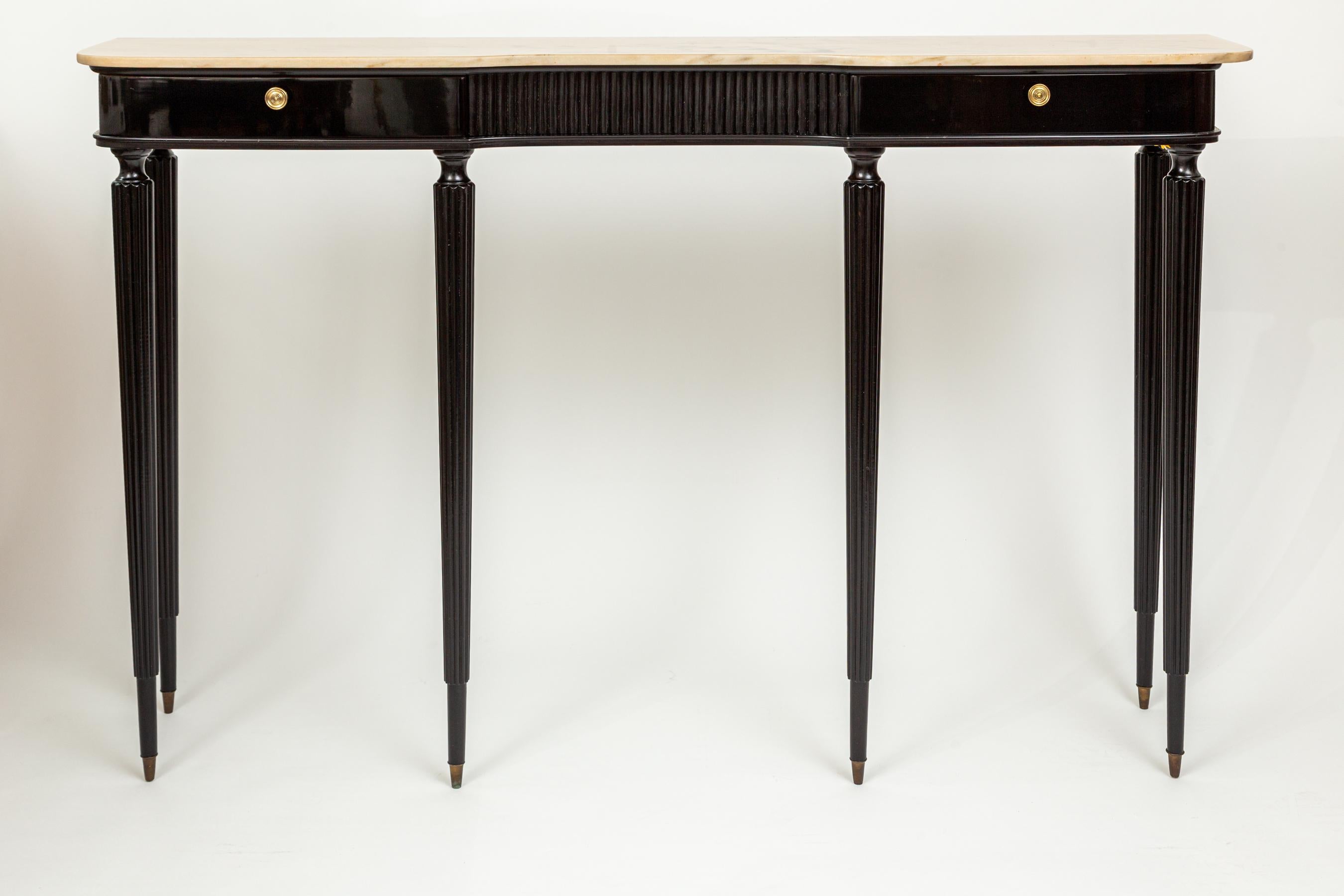 20th Century Long Italian Neoclassical Style Lacquered Console For Sale
