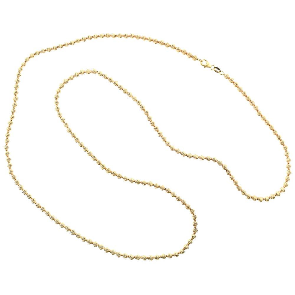 Long collier d'Italie en or rose avec petites perles en vente