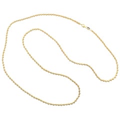 Retro Long Italy Rose Gold Small Bead Ball Necklace