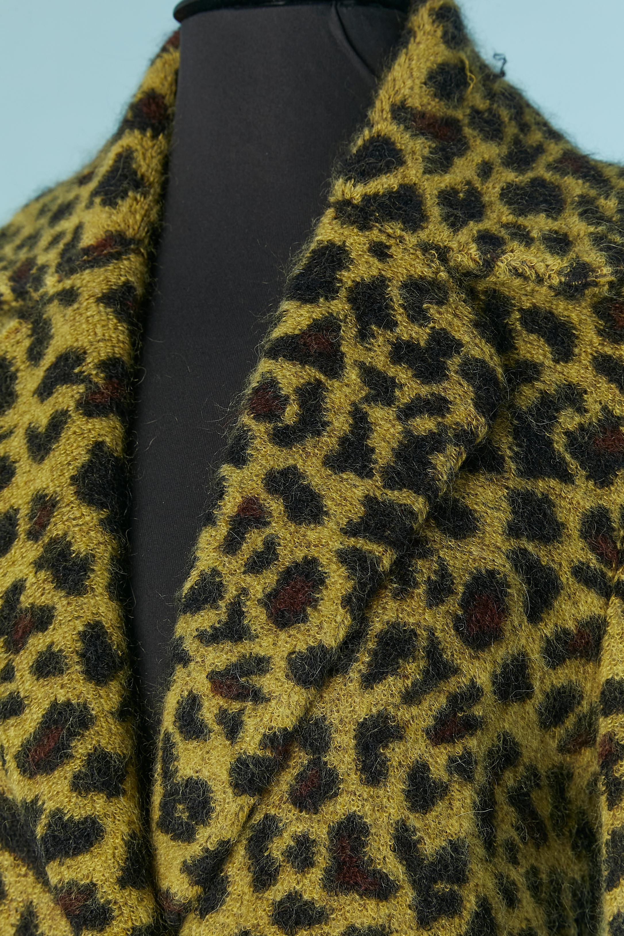 Brown Long jacquard knit coat with animal pattern MISSONI For Sale