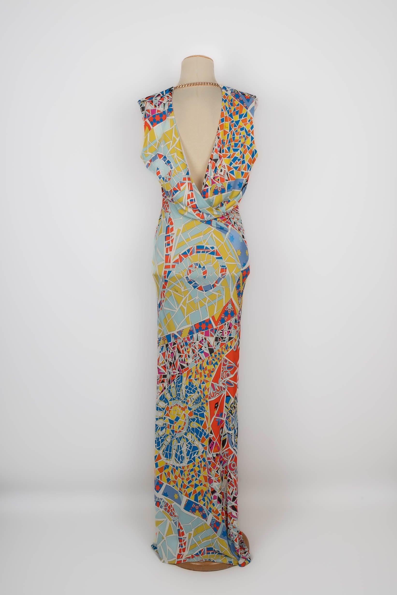 Brown Pucci Mosaic Long Jersey Dress For Sale
