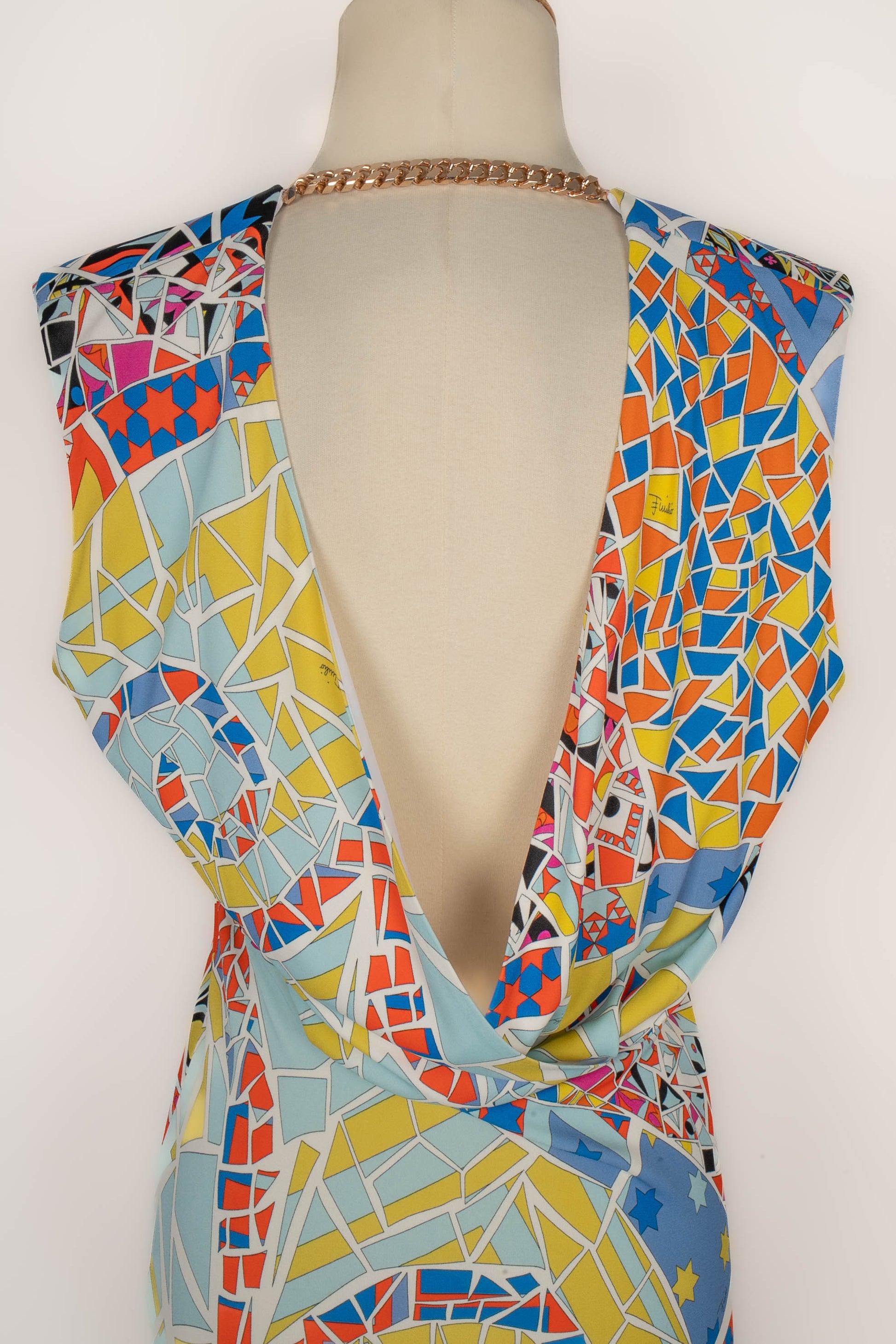 Pucci Mosaic Long Jersey Dress For Sale 1