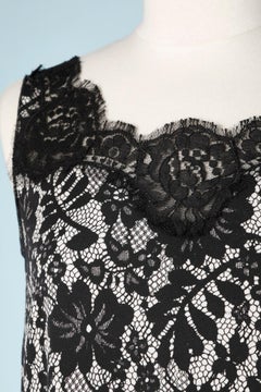 Long jersey top in printed lace and black lace Dolce & Gabbana