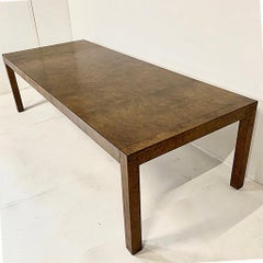 Long John Widdicomb Burled Olive Ash and Walnut Extension Parsons Dining Table