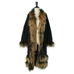 Long knit cardigan with fur edge Jean-Paul Gaultier Maille 