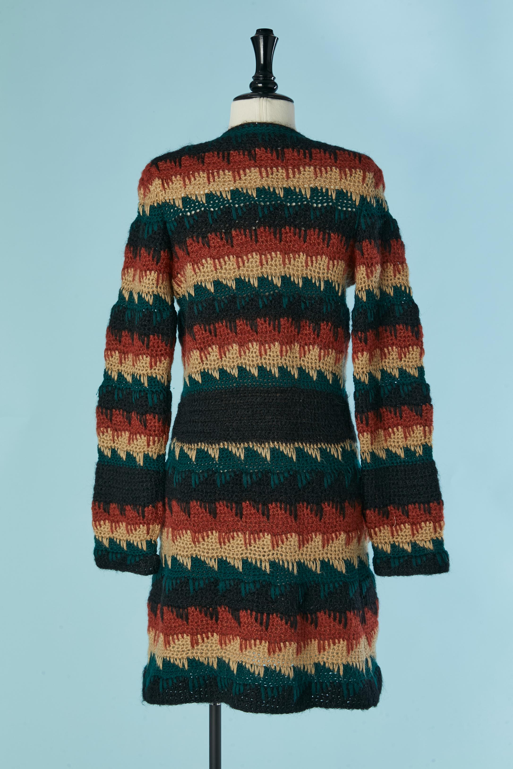 Long cardigan en maille LANVIN Circa 1970's en vente 1