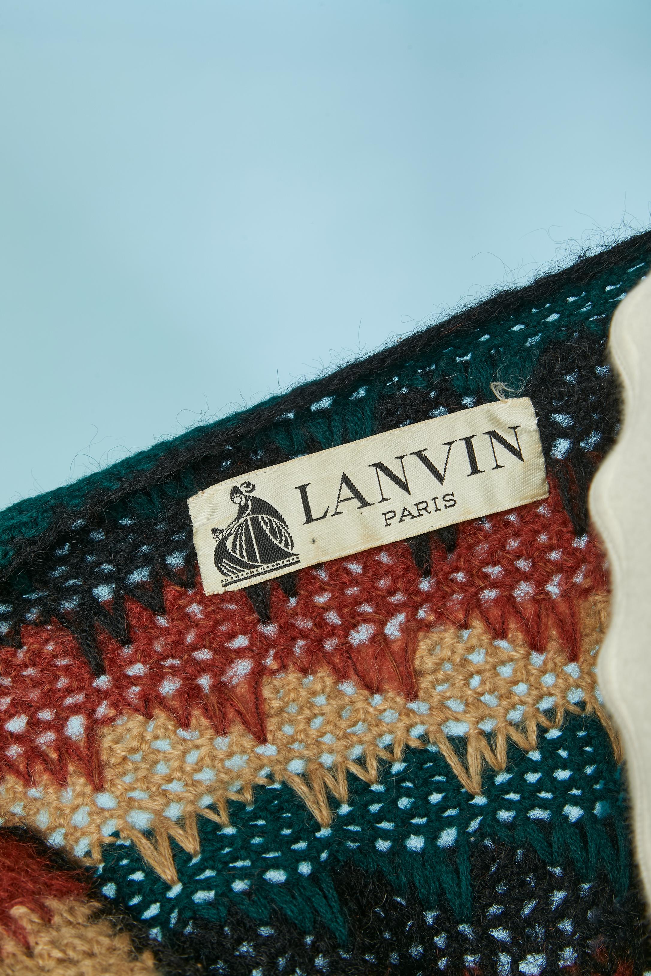 Long cardigan en maille LANVIN Circa 1970's en vente 4