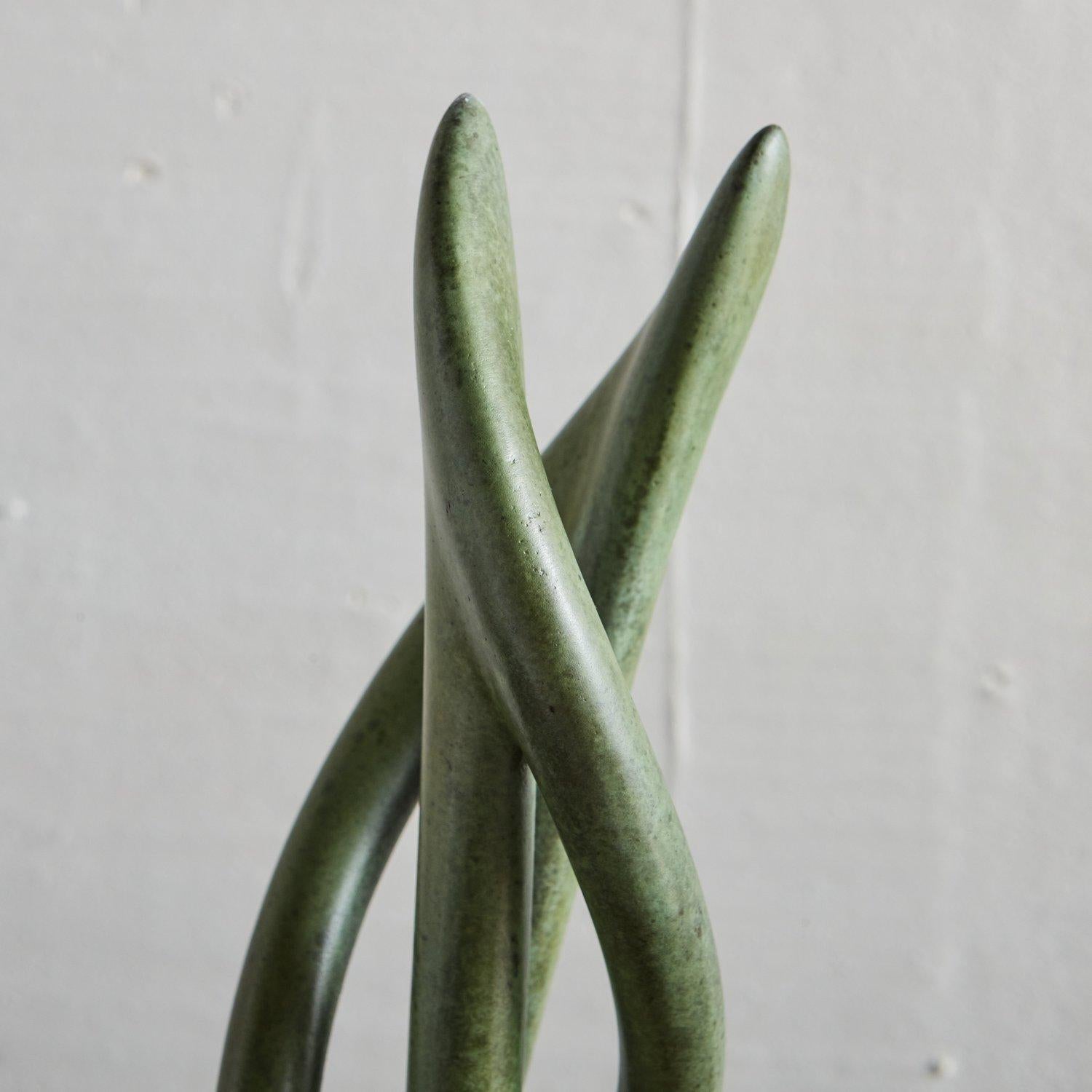Contemporary Long Knot Twist in Verde Olivia by Karl Geckler For Sale