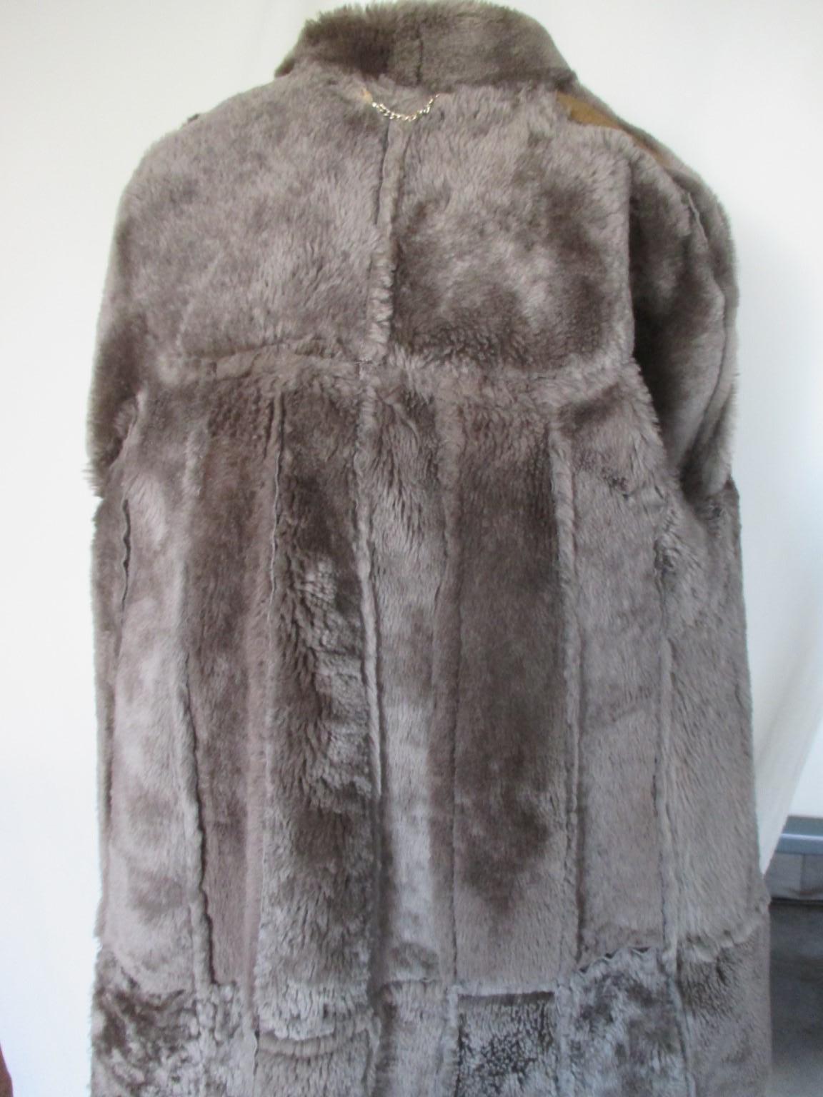 Long Lamb Suede Shearling Fur Coat For Sale 1