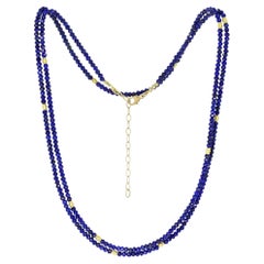 Long Lapis Yellow Gold Necklace and Multiwrap Bracelet, Barbara Heinrich 2023