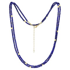Collana lunga in oro giallo lapis e braccialetto multiplo, Barbara Heinrich 2023
