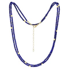 Barbara Heinrich Collier long en or jaune et bracelet à plusieurs enveloppes en lapis, 2023