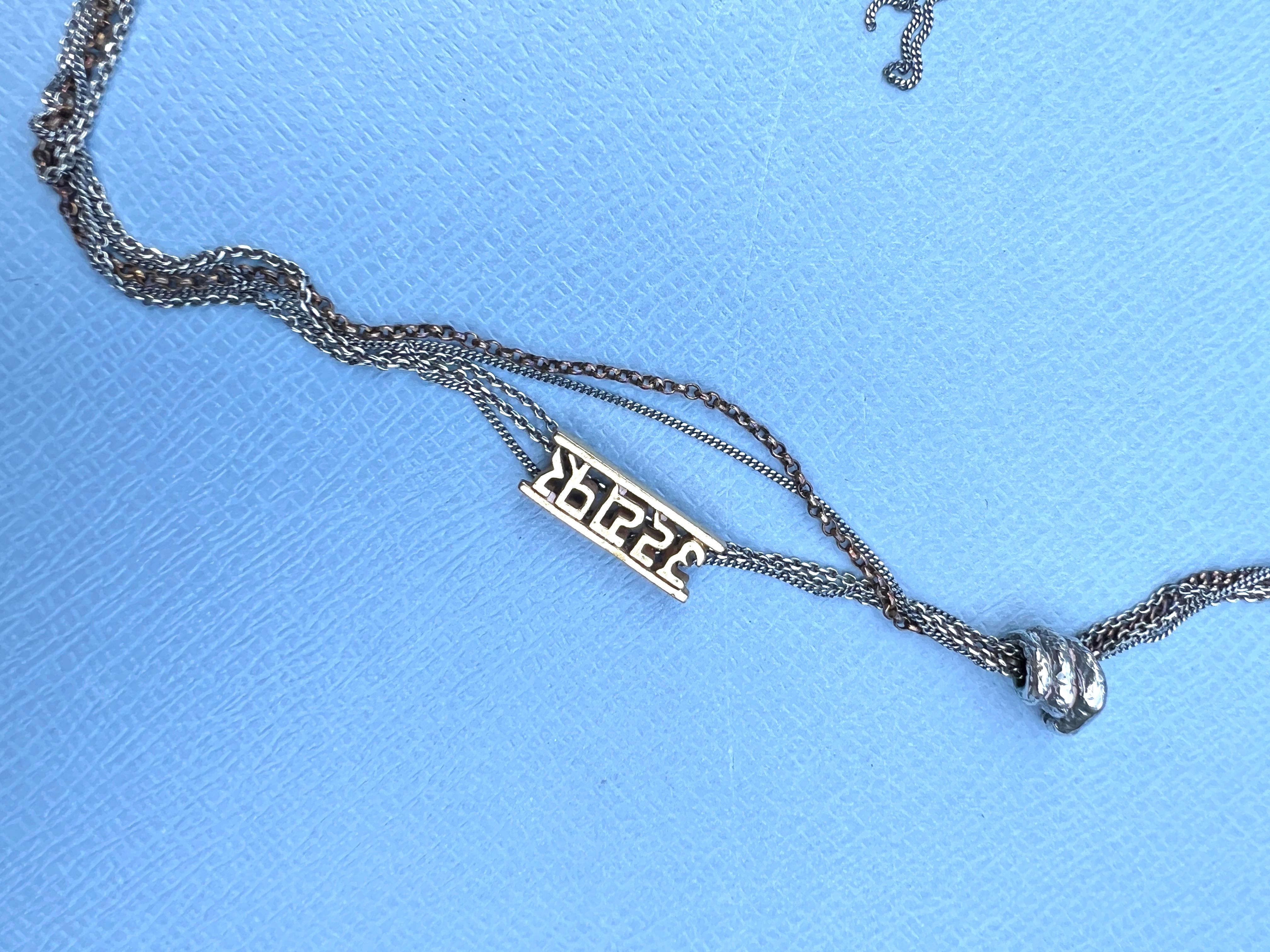 Contemporaneo Collana a catena lunga a strati Snake Silver Stella di David Moneta Trifoglio in vendita
