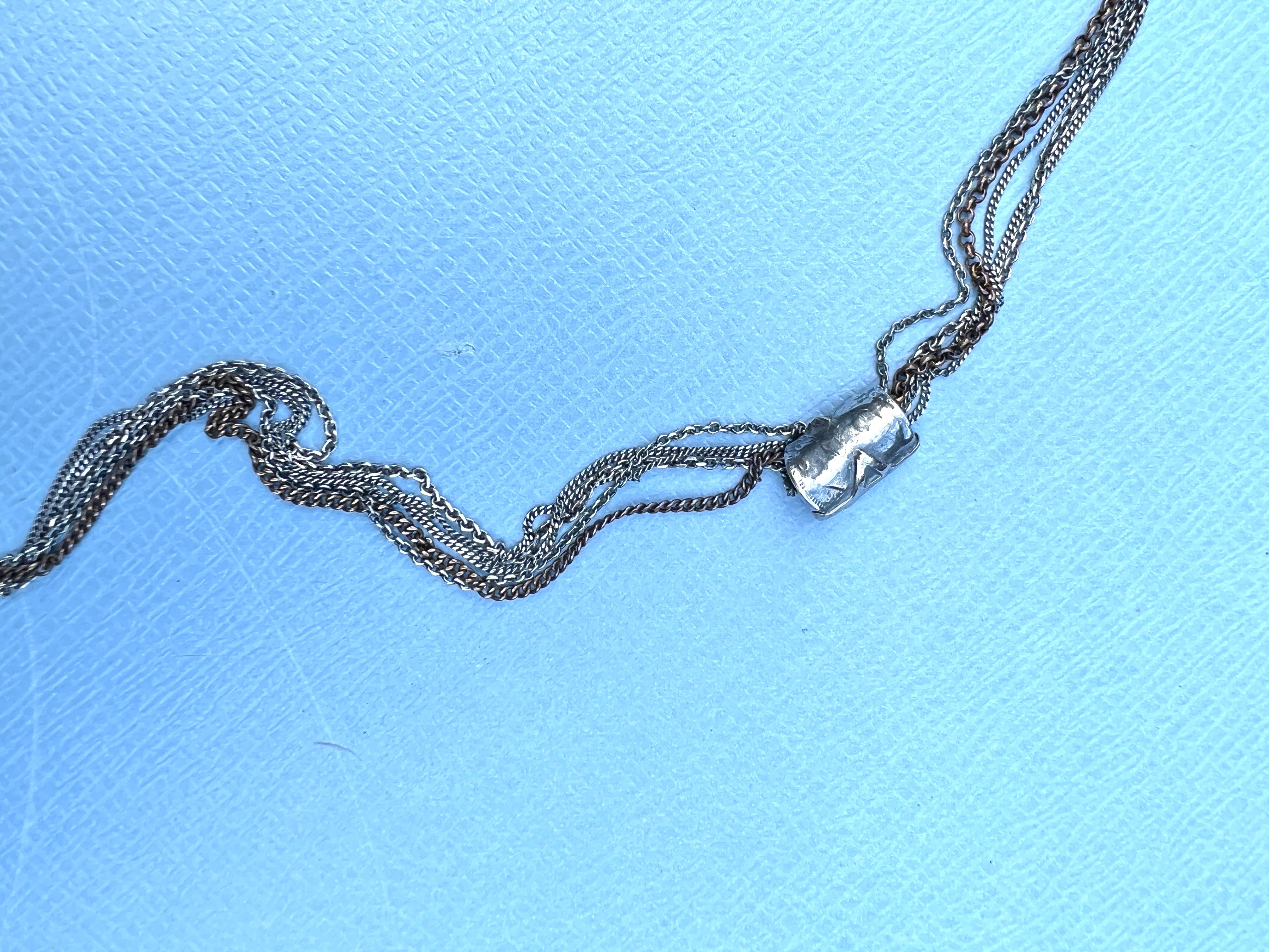 Donna Collana a catena lunga a strati Snake Silver Stella di David Moneta Trifoglio in vendita