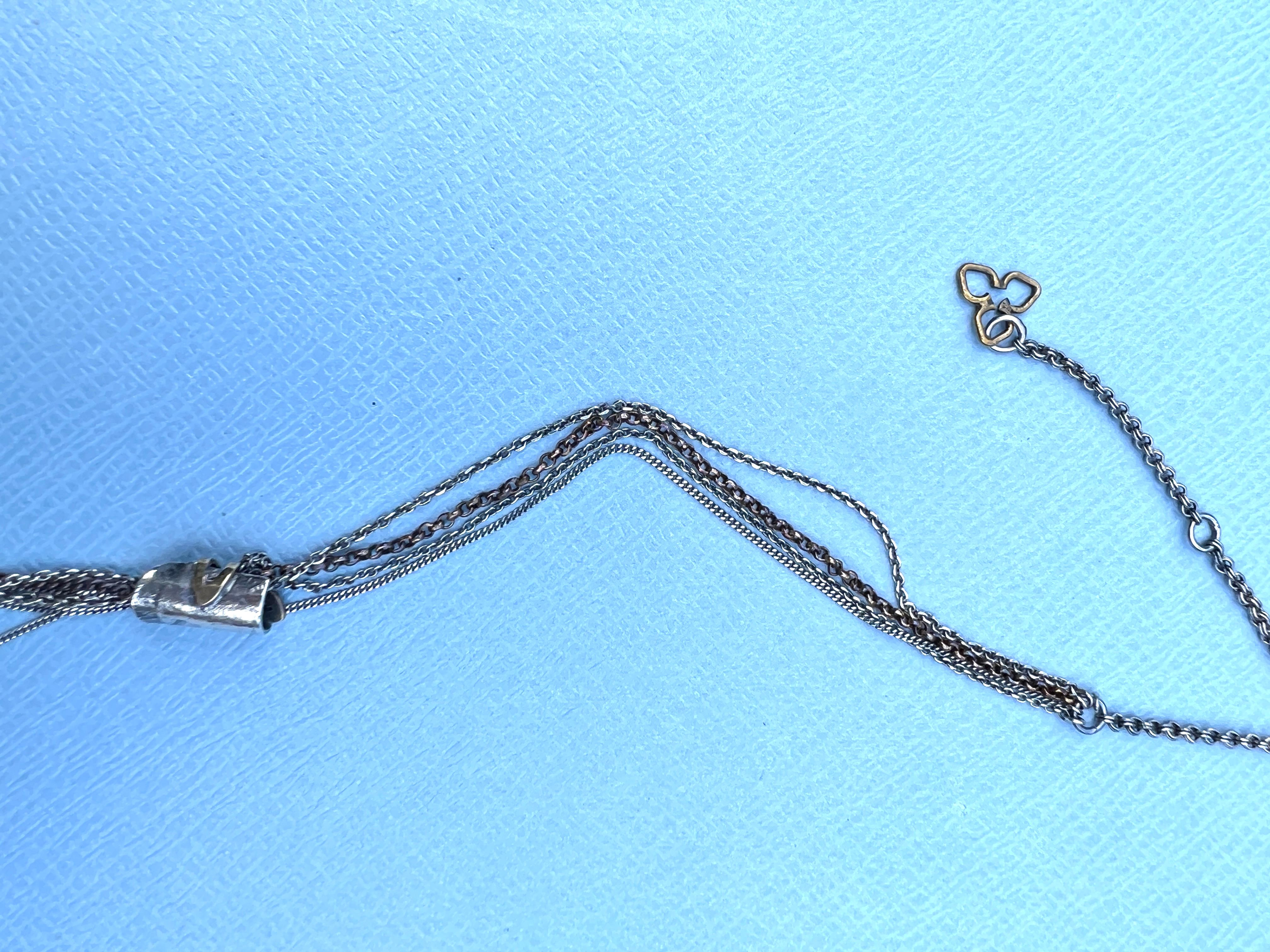 Collana a catena lunga a strati Snake Silver Stella di David Moneta Trifoglio in vendita 1