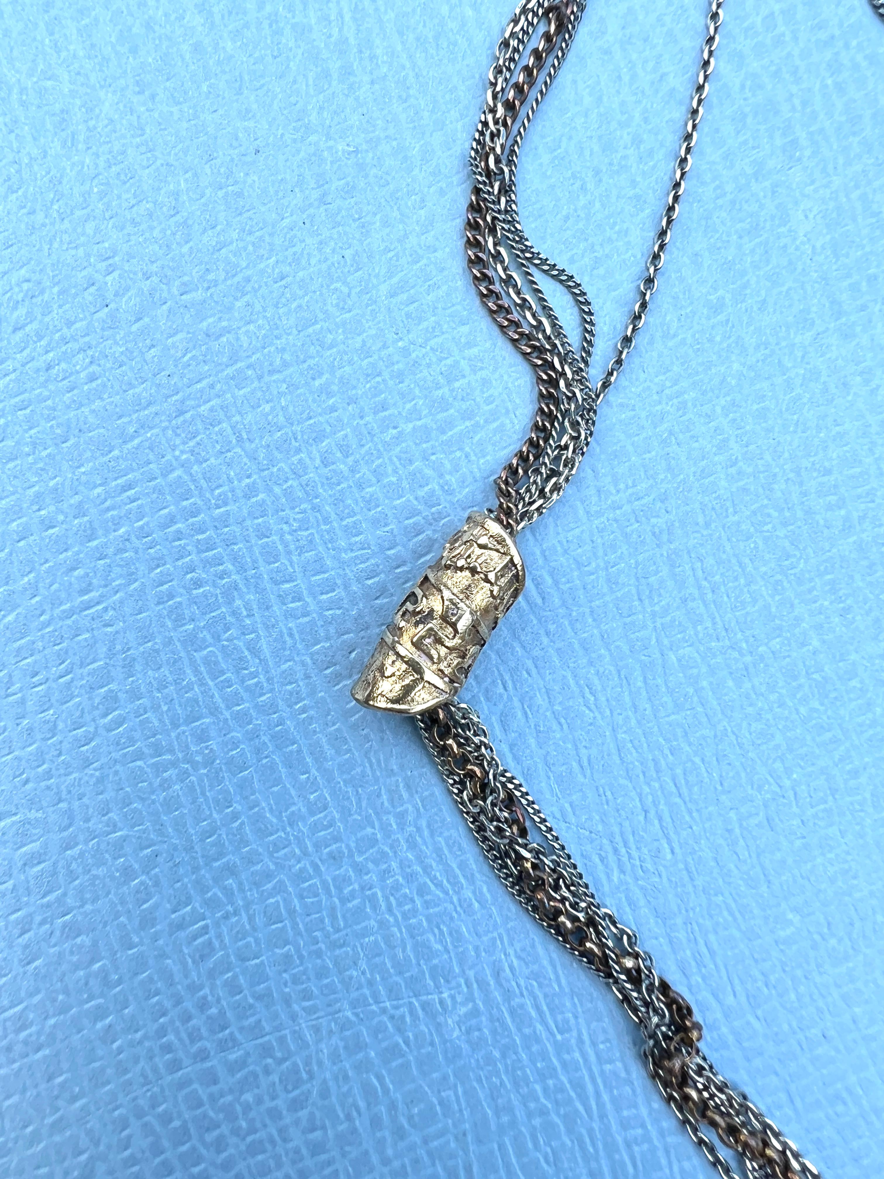 Collana a catena lunga a strati Snake Silver Stella di David Moneta Trifoglio in vendita 2