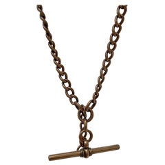 Long Length Antique 9ct Rose Gold Double Albert Chain