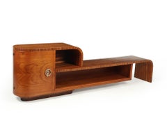 Long Low Art Deco Zebrano Sideboard, c1930