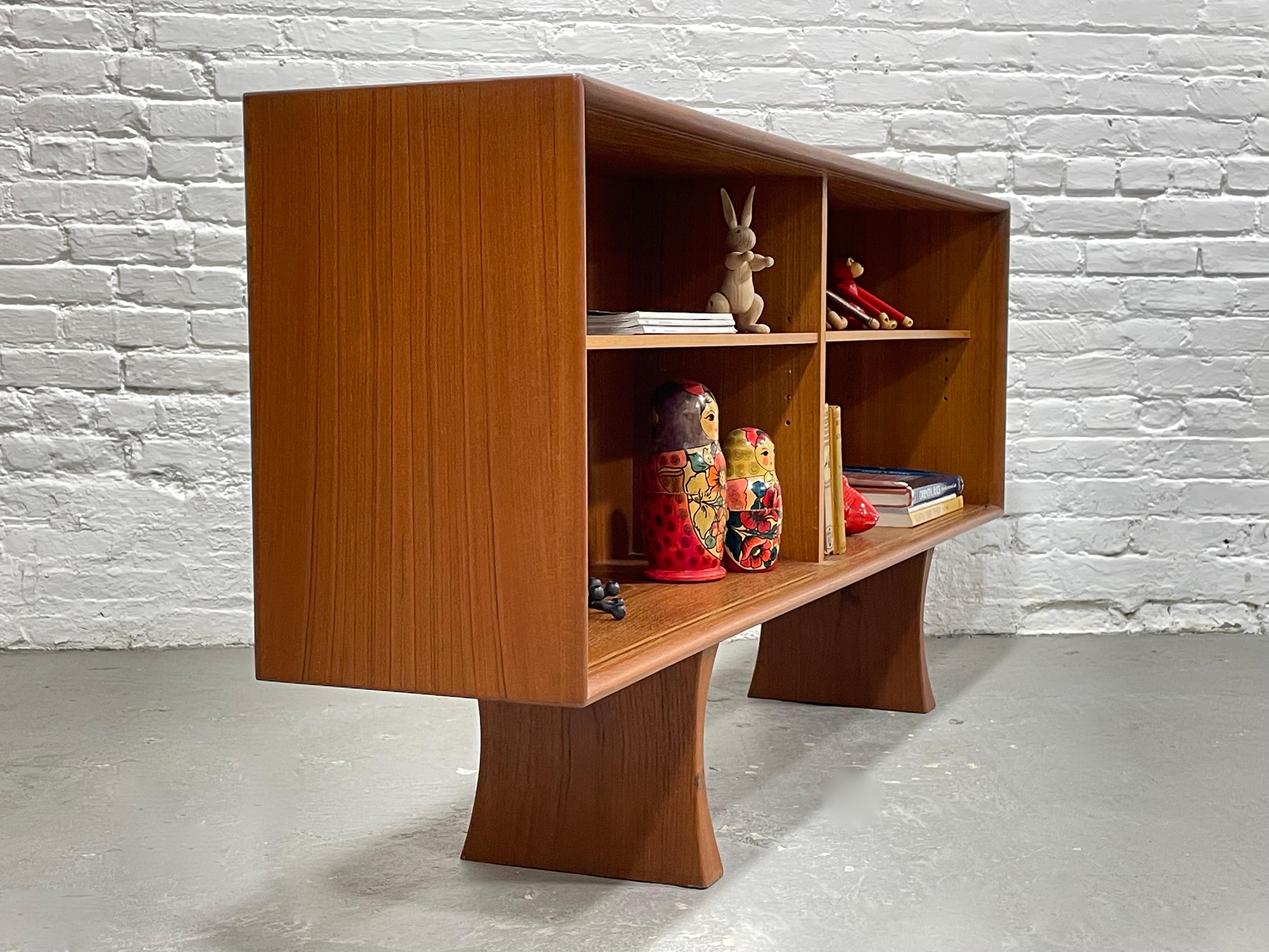 Mid-20th Century Long + Low Mid Century MODERN Danish ROSEWOOD BOOKCASE / credenza, c. 1960's