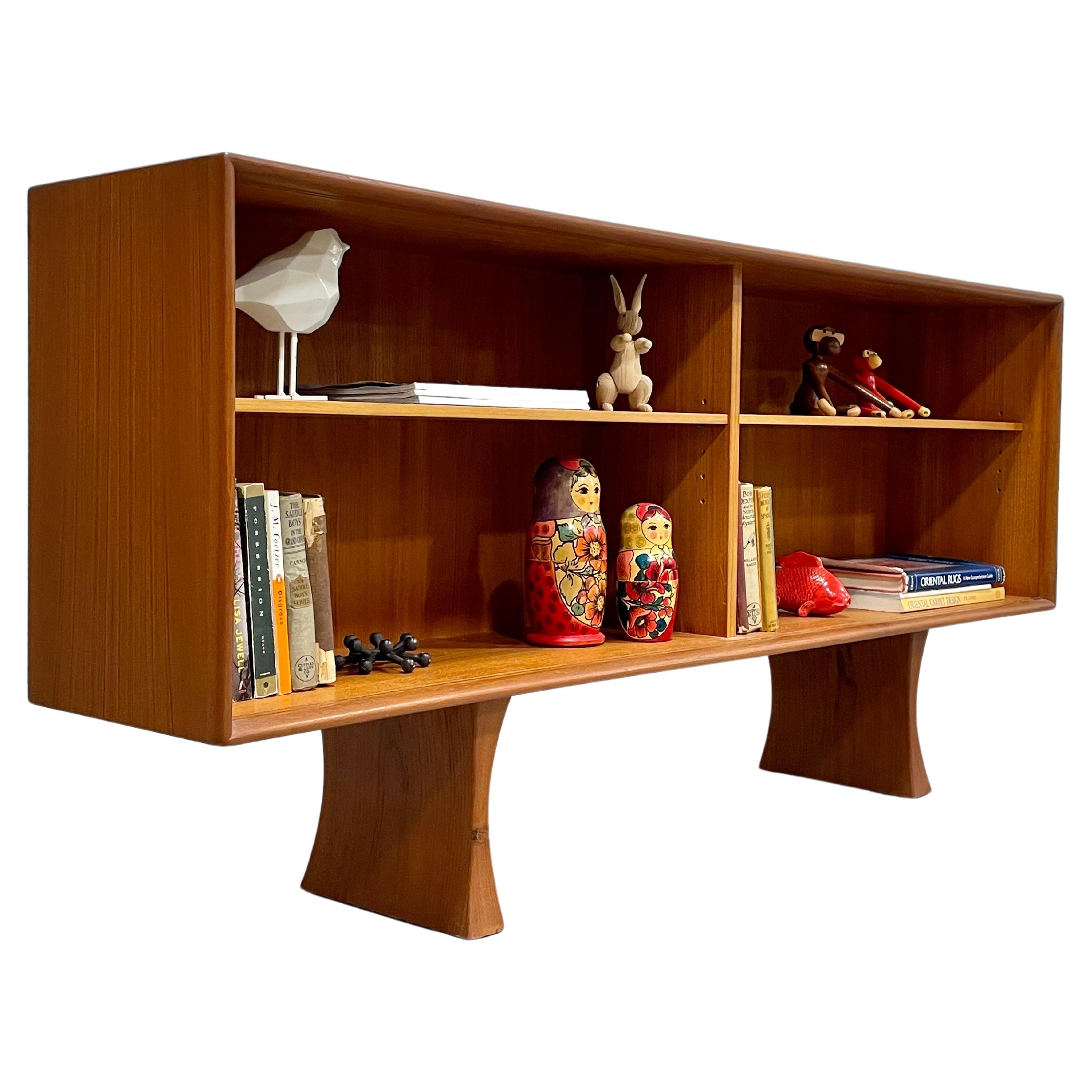 Long + Low Mid Century MODERN Danish ROSEWOOD BOOKCASE / credenza, c. 1960's For Sale