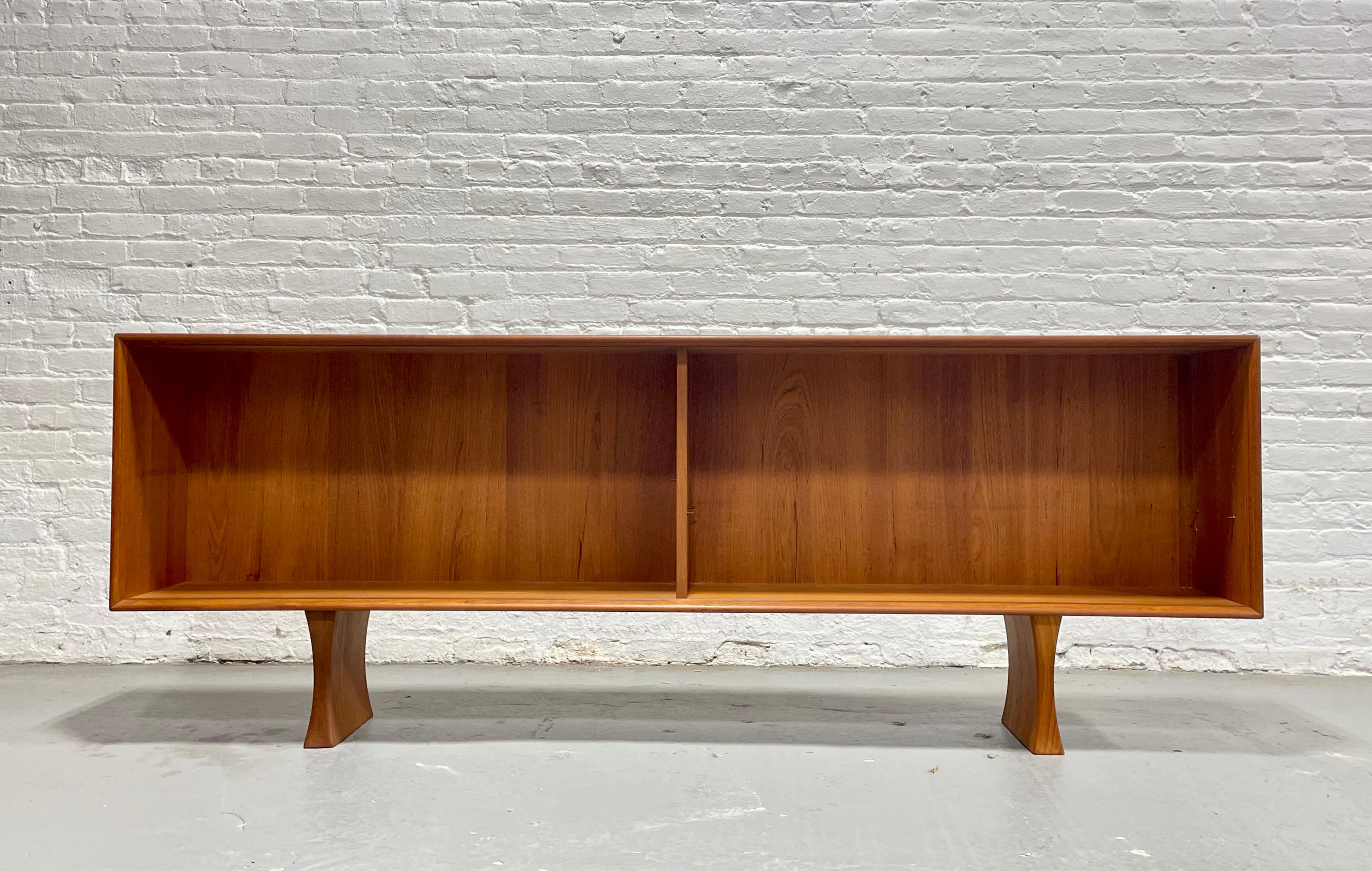 Long + Low Mid Century MODERN Danish TEAK BOOKCASE / Credenza 4