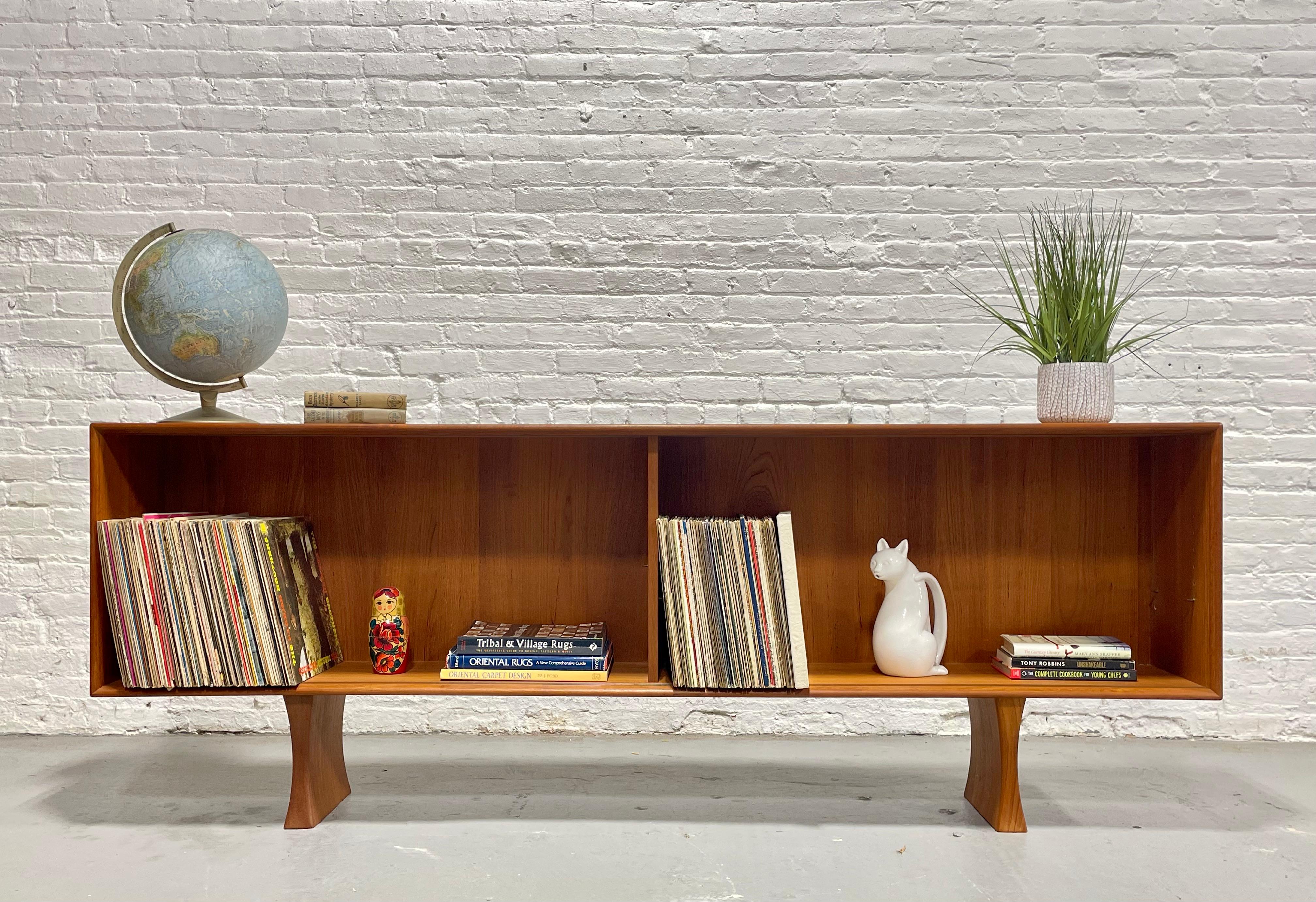 Mid-Century Modern Long + Low Mid Century MODERN Danish TEAK BOOKCASE / Credenza