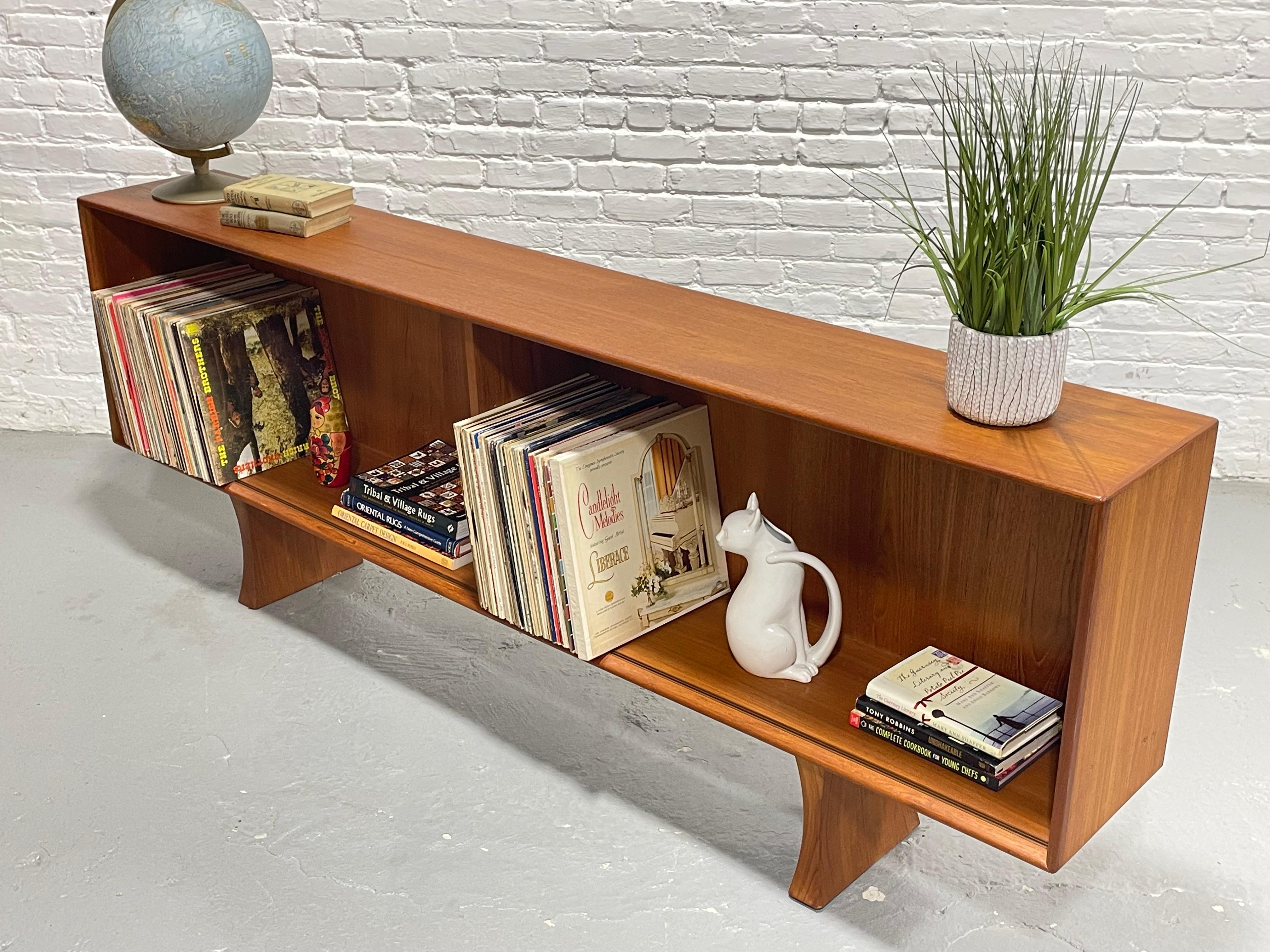 Mid-20th Century Long + Low Mid Century MODERN Danish TEAK BOOKCASE / Credenza