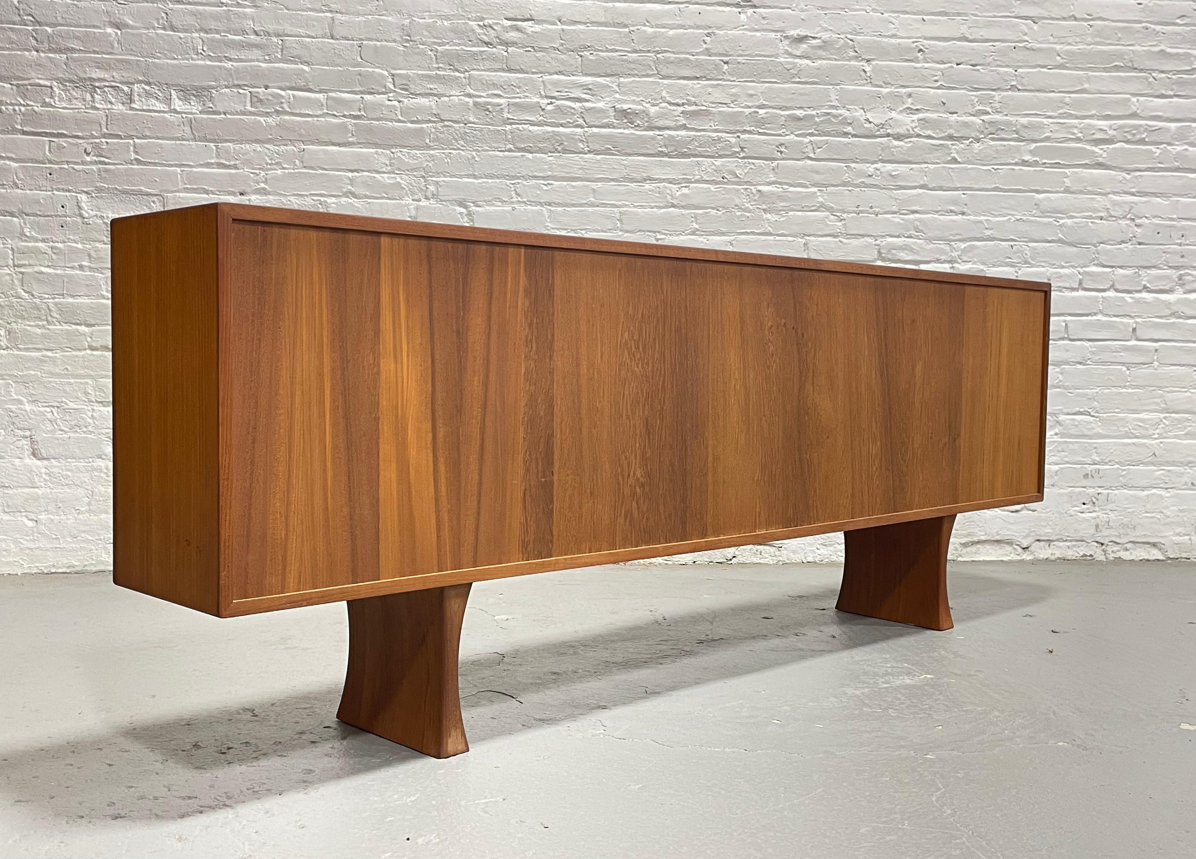 Teak Long + Low Mid Century MODERN Danish TEAK BOOKCASE / Credenza