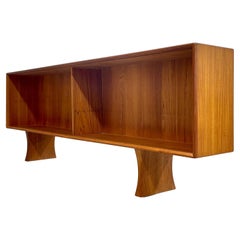 Long + Low Mid Century MODERN Danish TEAK BOOKCASE / Credenza