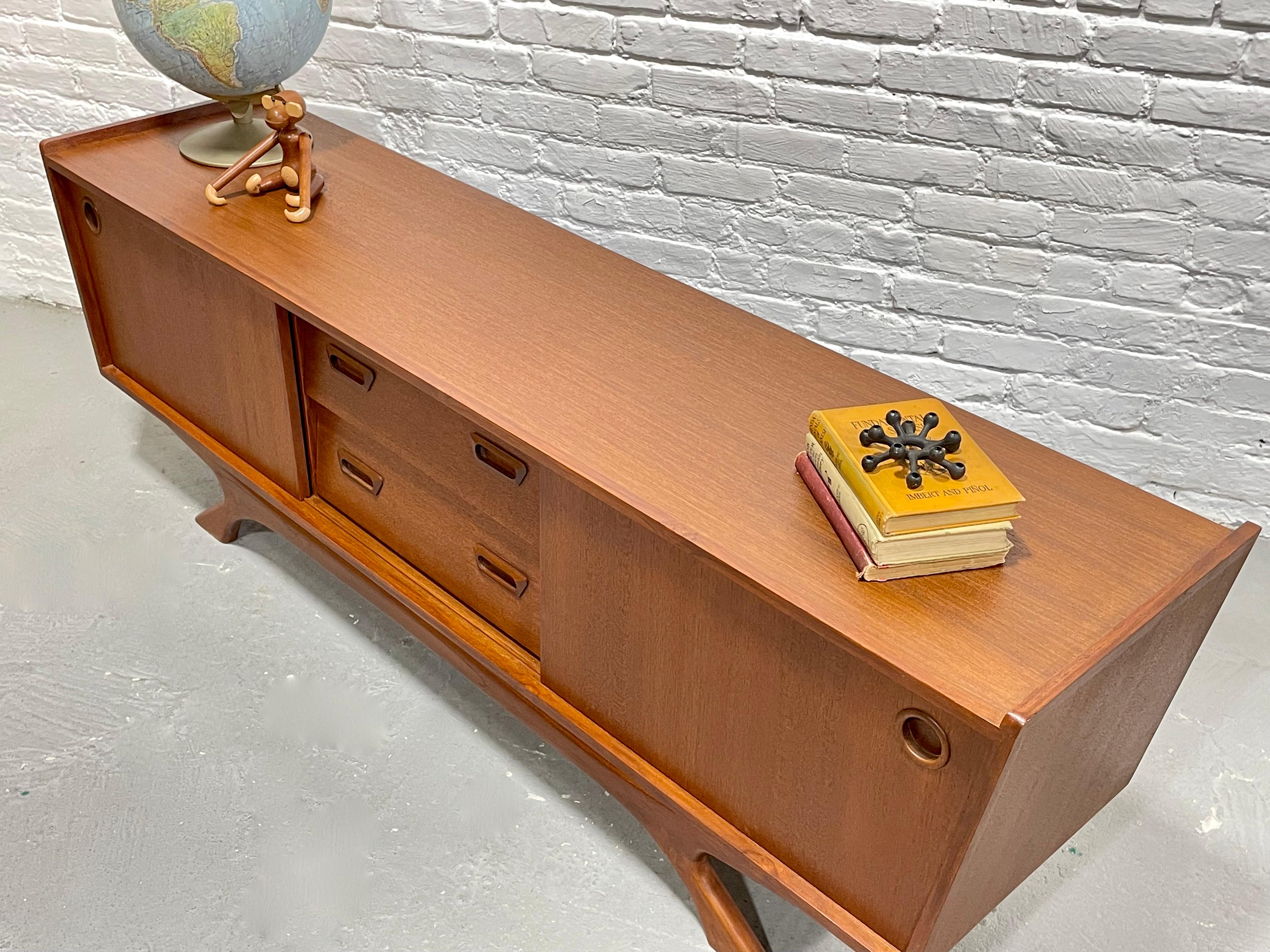 Long + Low Mid-Century Modern Styled Teak Credenza Media Stand 8