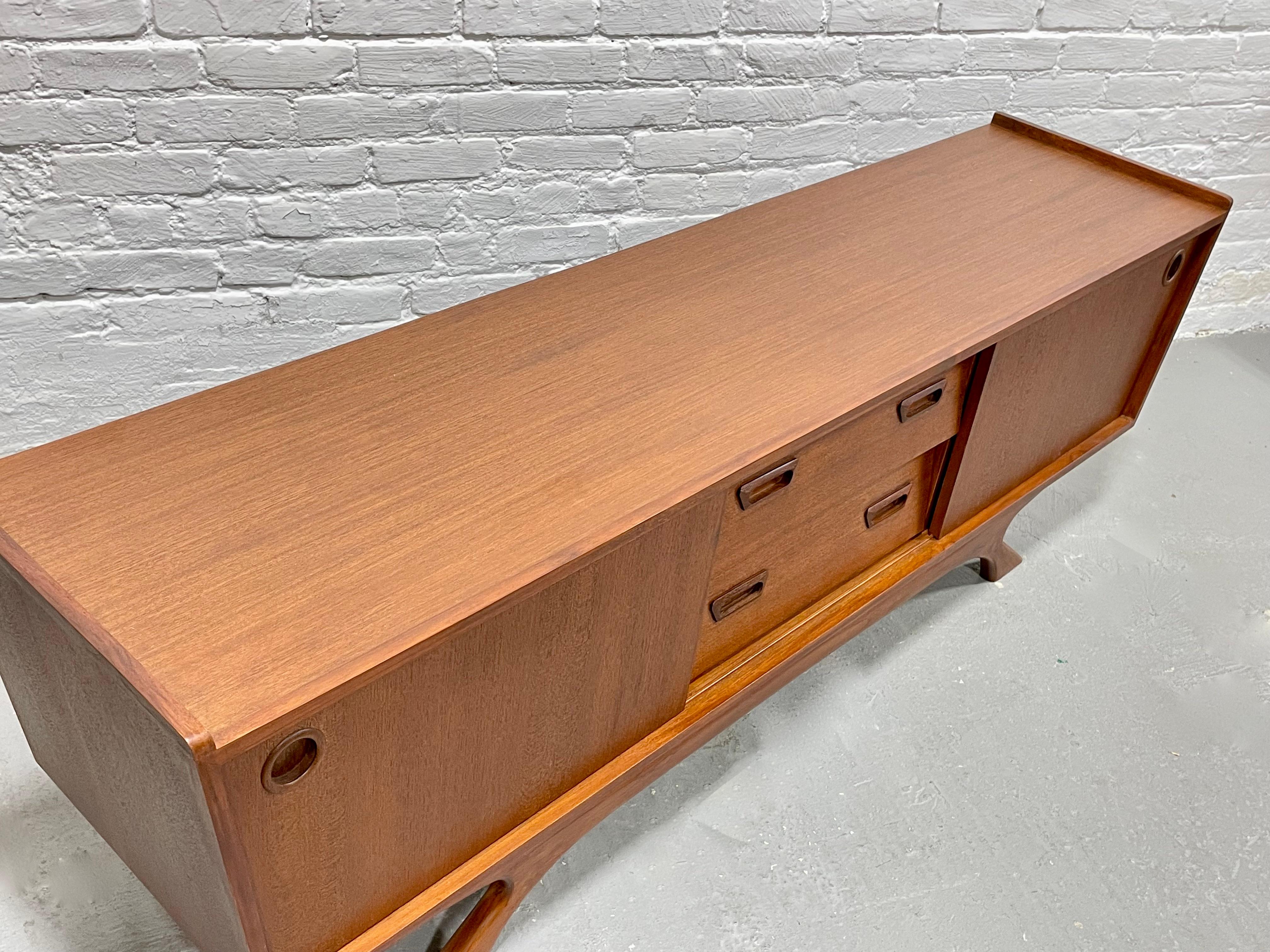 Long + Low Mid-Century Modern Styled Teak Credenza Media Stand 13
