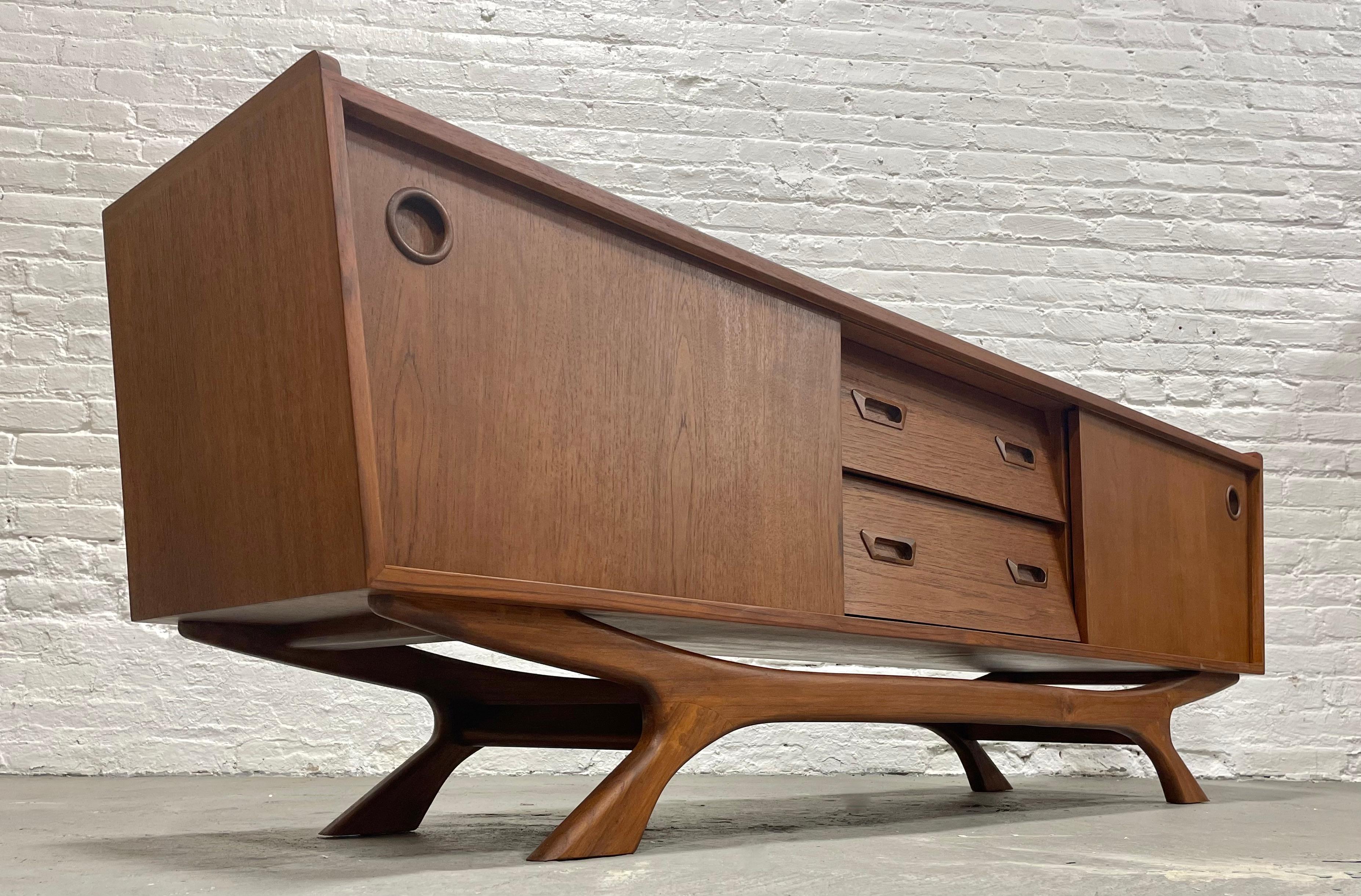 Long + Low Mid-Century Modern Styled Teak Credenza Media Stand 2