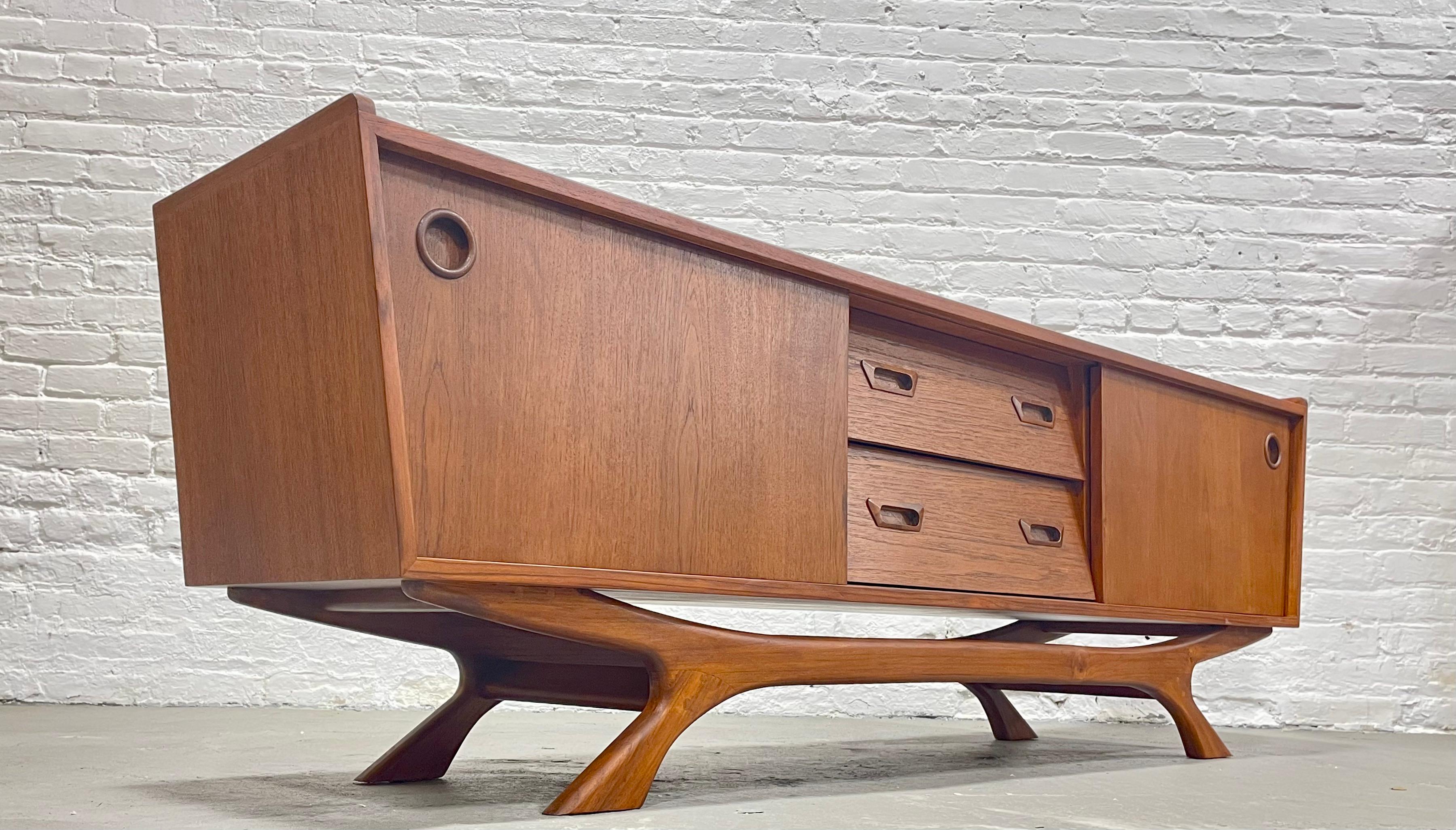 Long + Low Mid-Century Modern Styled Teak Credenza Media Stand 4