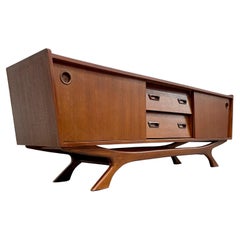 Long + Low Mid-Century Modern Styled Teak Credenza Media Stand
