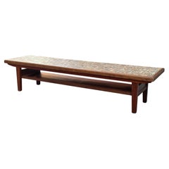 Long Low Mid-Century Tiled Coffee Table or Sofa Side Table, circa 1960s