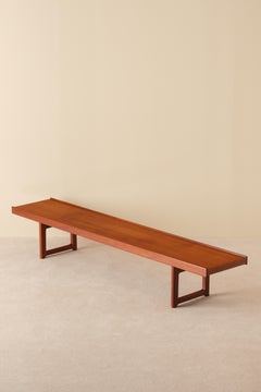 Long Low Teak Bench "Krobo" by Torbjörn Afdal for Bruksbo, 1960s