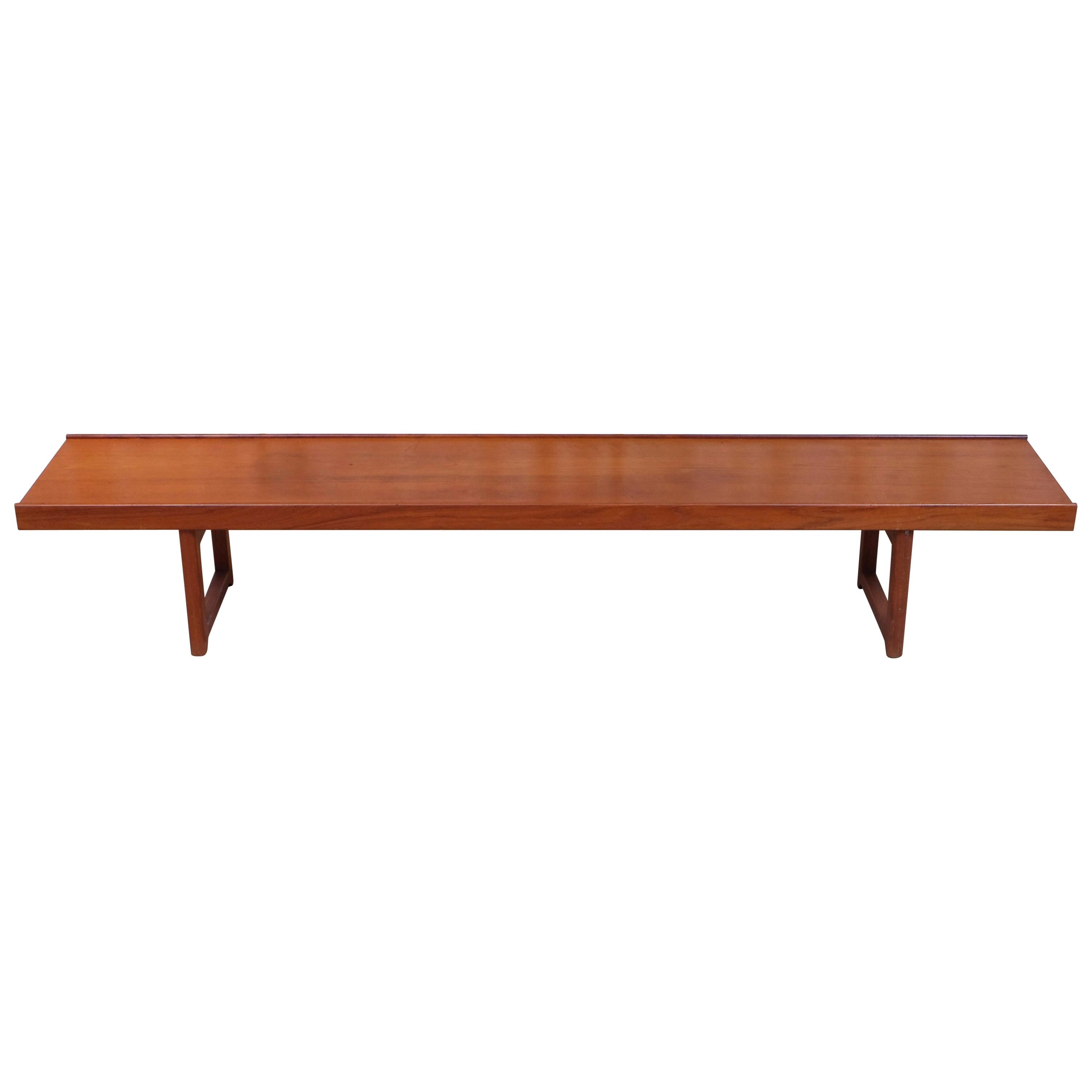 Long Low Teak Bench "Krobo" by Torbjörn Afdal for Bruksbo, 1960s
