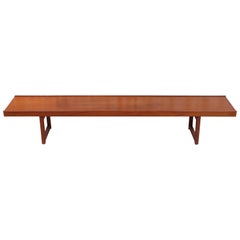 Long banc bas en teck "Krobo" par Torbjörn Afdal pour Bruksbo, 1960s
