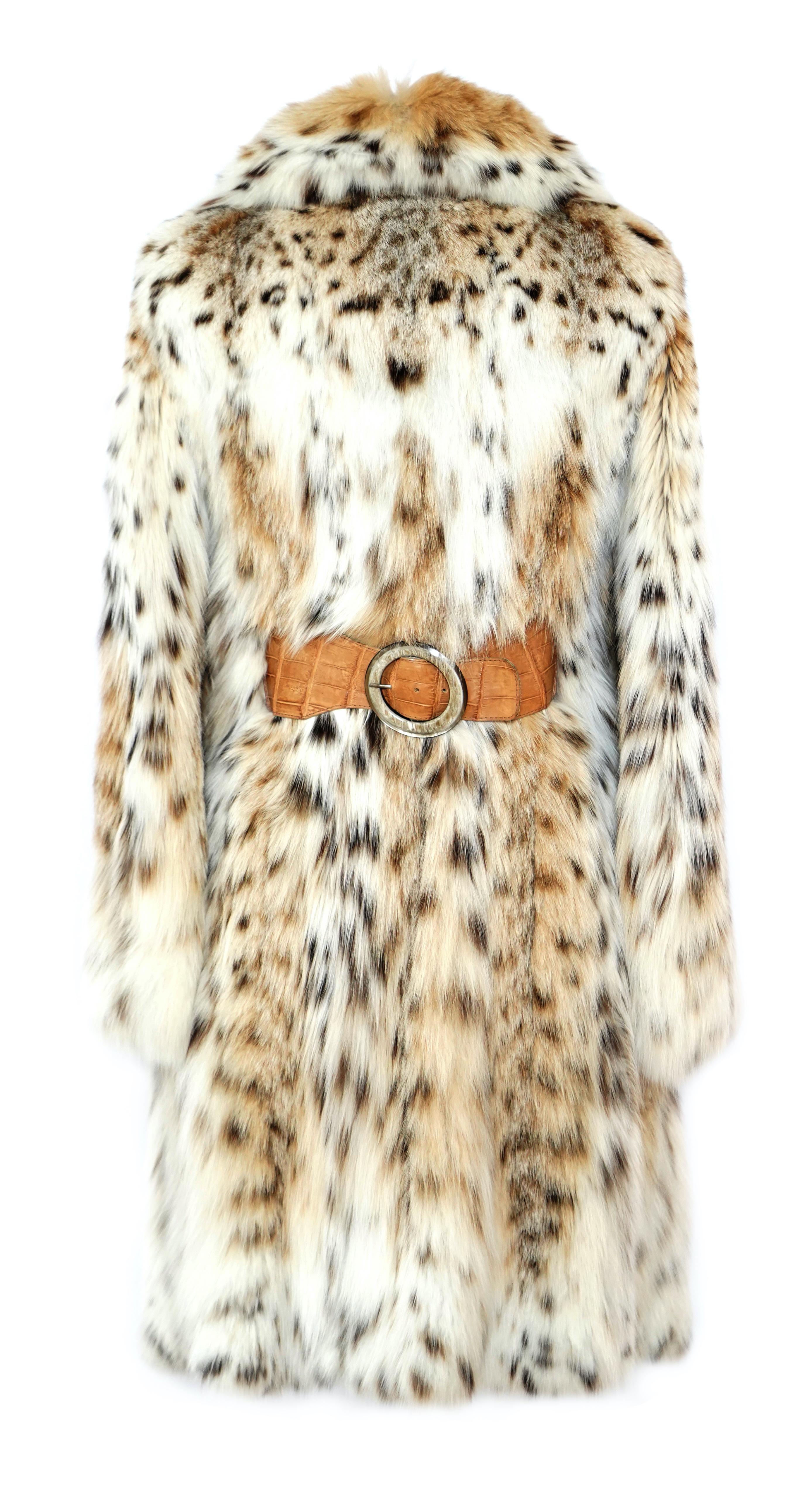Beige Helen Yarmak Long Lynx Coat For Sale