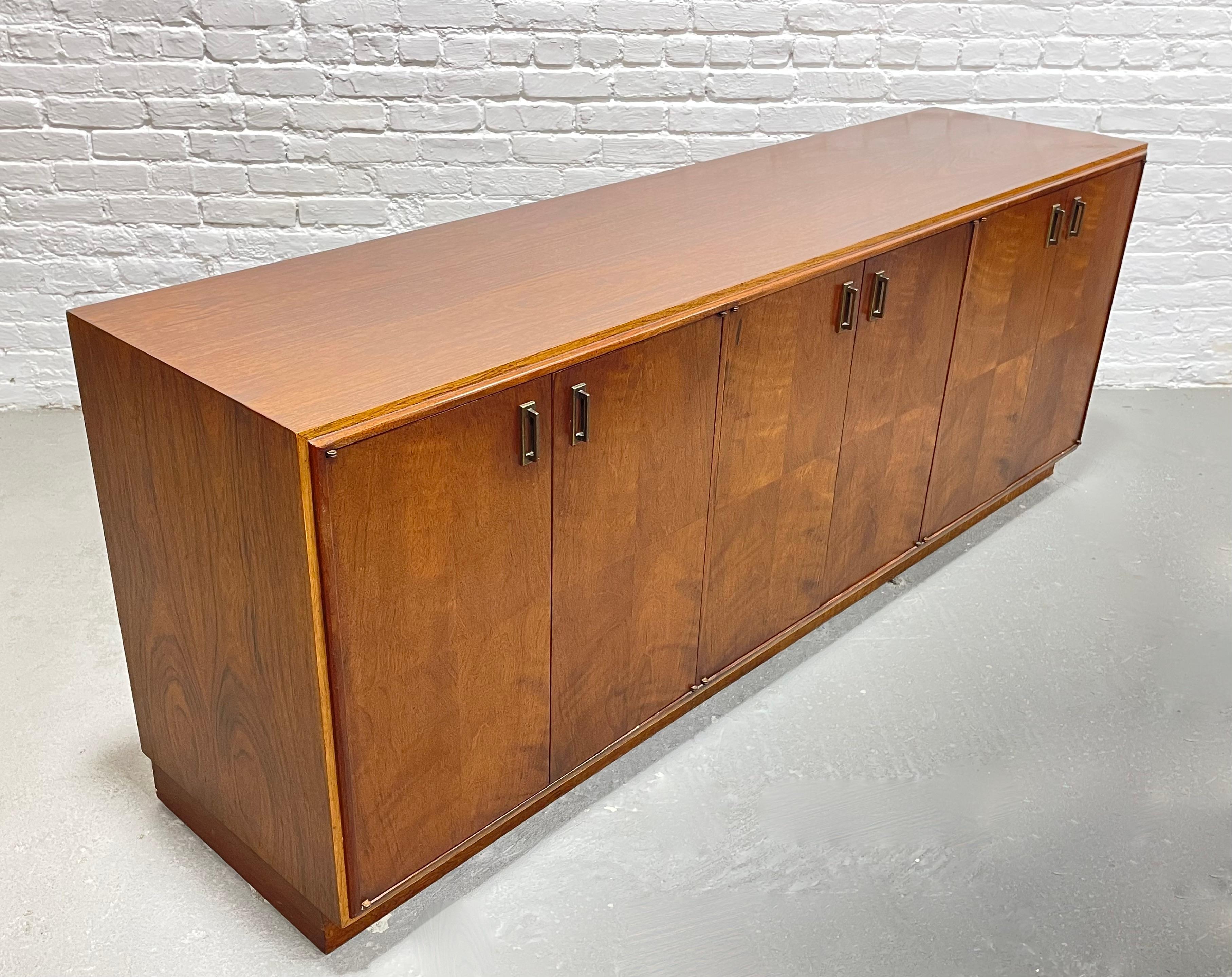 LONG + MAGNIFICENT Mid Century Modern Walnut CREDENZA / Media Stand / Sideboard  For Sale 9