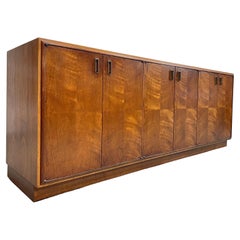 Used LONG + MAGNIFICENT Mid Century Modern Walnut CREDENZA / Media Stand / Sideboard 